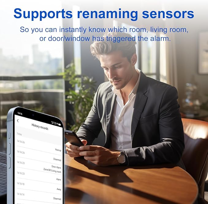 WiFi Wireless Alarm System for Home Security - 24/7 Protection Smart Home Devices 4.3" Touch Screen, GSM/4G+WiFi, App Instant Alerts, No Monthly Fee, Alexa Compatible for Villa, Kids Safety (21pcs)