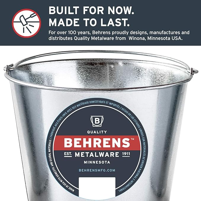 Behrens Galvanized Steel Utility Pail, 2-Quart, Silver
