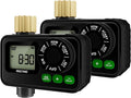 RESTMO Sprinkler Timer for Outdoor Hose Faucet 2 Pack, Up to 11h59m Programmable Watering Timer for Soaker Hose, Misting with Brass Inlet & Large Dial, Rain Delay/Manual/Automatic Irrigation System
