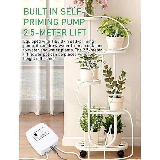 Smart Mobile Remote Timer, Drip Irrigation System, DC12V Adjustable Phone Control Automatic Timer Garden Watering System for Potted Plants Balcony (US Plug)