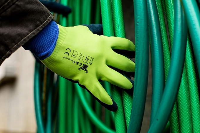 G & F 1536XL-6 6 PAIR PACK Aqua Gardening Men's Gloves with Double Microfoam Latex Water Resistant Palm， Men's X-Large Size