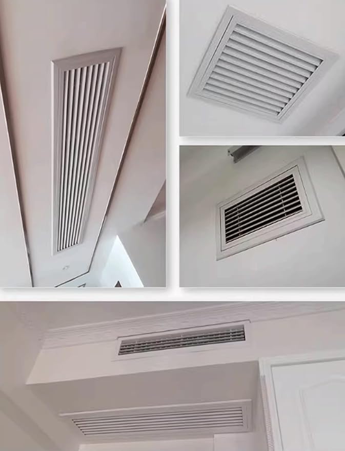 Resistant Aluminum Alloy Louvered Vent, Door Air Grille with Smooth Hinge, for Home/Commercia （60x60cm/23.4x23.4in）(40x40cm/15.6x15.6in)