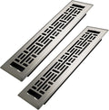 Howeall 2x12 Inches 2 Pack Heavy Duty Walkable Floor Register Easy Adjust Air Supply Lever Floor Vents - Seattle Design - Vent Cover for Home Floor - Satin Nickel