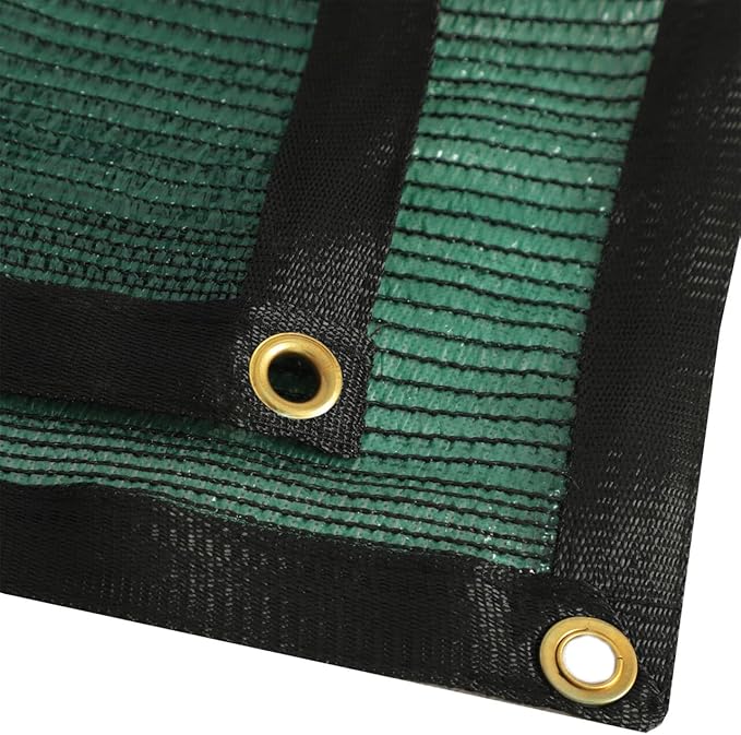 70% Green Shade Cloth with Grommets, 12 FT X 10 FT Premium Heavy Duty Shade Cover, UV Blocking Mesh Tarp for Garden, Patio Plants Cover, Barns Kennel, Tomatoes