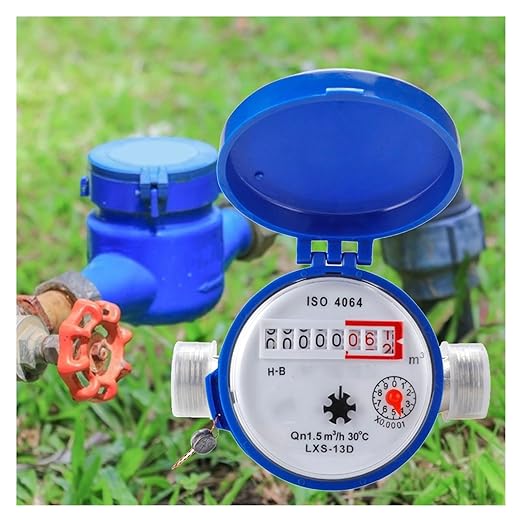 Male Thread Water Flow Sensor Smart Water Meter Mechanical Rotary Wing E-Type Digital Display Pointer Counter Cold Water Meter Measuring Tools