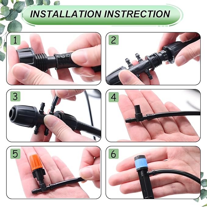240FT Drip Irrigation System,Irrigation System for Garden with 1/2 inch Hose 1/4 inch Distribution Tubing and Accessories,Drip Irrigation Parts Garden Watering System