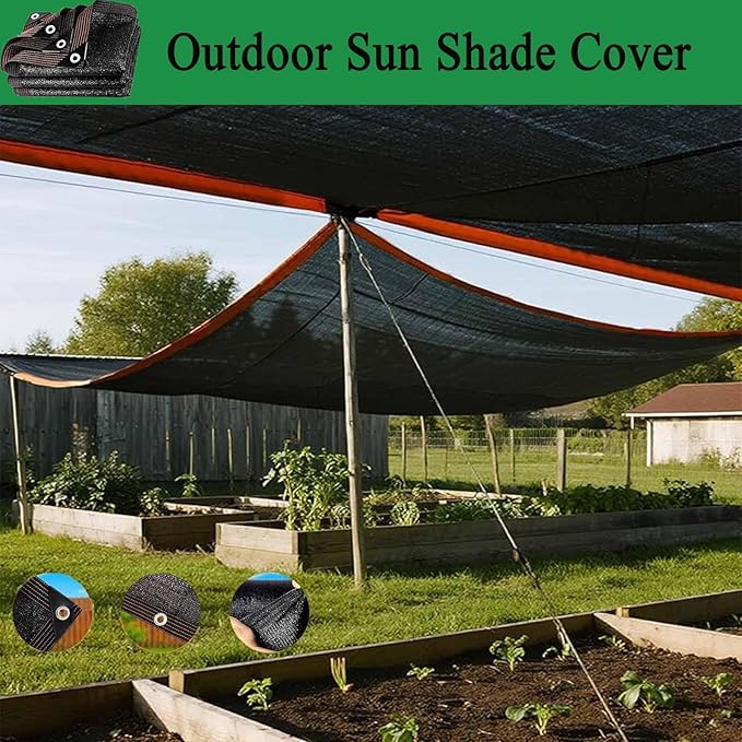18x27 FT Shade Cloth - for Garden 90% Plant Shades Mesh Tarp with Grommets UV Resistant Durable Outdoor Sun Shades Netting for Chicken Coop Greenhouse Vegetables Pergola Patio Plants Cover