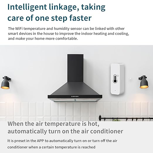 1 pack Dohome Indoor Sensor WiFi Humidity & Temp Monitor,-4℉~140℉ Range Measure Range ,App Alerts + 2-YearData Log ,For Greenhouse/Wine Cellar/Cigar Humidor, Smart Monitoring Kit