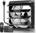 Xcity 20" Shutter Exhaust Fan with 6 ft Power Cord, AC Motor Attic Fan, Smart Speed Remote Control (32.8ft Range), Auto Temp Timer, Vent Fan for Home, Commercial, Garage, Window Ventilation
