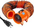 Portable Utility Blower Fan with 33ft Duct Hose, 12" 580W 3500 CFM Heavy-Duty Exhaust Fan, High-Speed Industrial Blower for Workshop Ventilation, Crawl Spaces, Basement, and Confined Areas