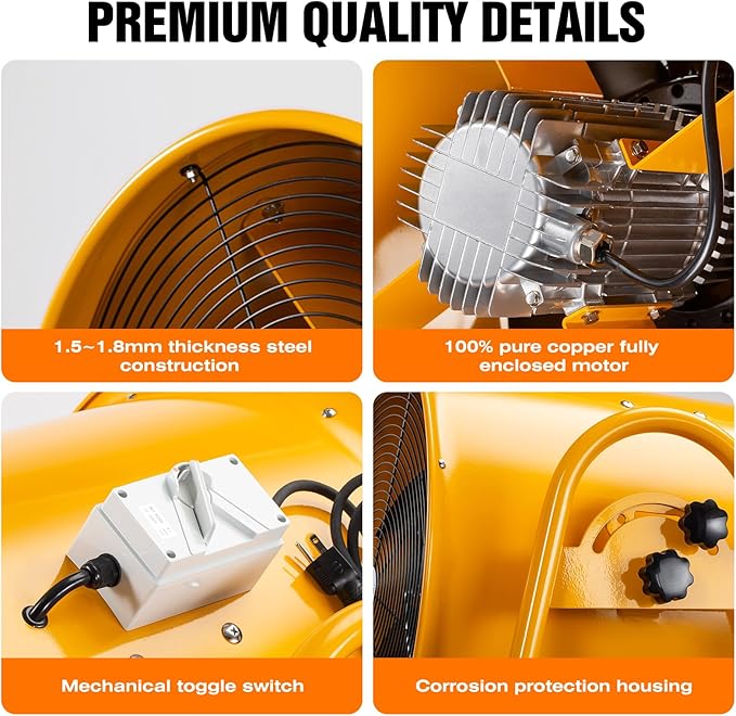 iLiving Utility High Velocity Blower, Fume Extractor, Portable Exhaust and Ventilator Fan (Utility 24")