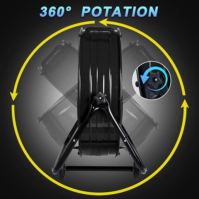 WARMLREC Industrial Fan 36 Inch Heavy Duty Drum 3 Speed 18600CFM Air Circulation High Velocity Fan For Warehouse, Workshop, Factory, Commercial, Residential and Greenhouse Black