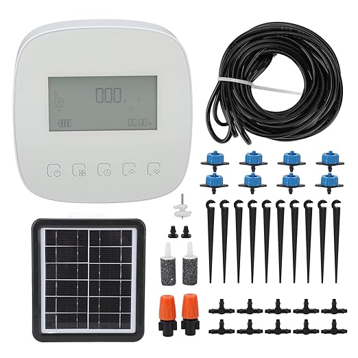 Pl Controller System, for Tuya Voice Control Solar Charging Garden Irrigation System Dual Pump System Saving Water for Lawn for Hanging Basket