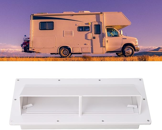 Tyenaza Exhaust Vent Cover, Exhaust Ventilation Cover ABS Automatic Wind Proof Damper Lockable Range Vent Cover for RV Home Camper(White)