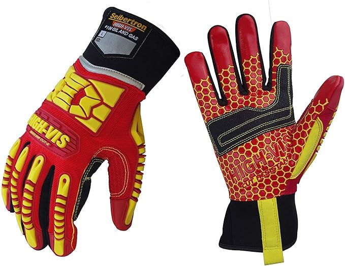 Seibertron High-Vis Series Cut Resistant Reducing Anti-Impact Mechanics Heavy Duty Safety Rescue Oil and Gas Gloves