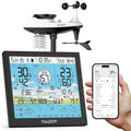 Raddy WF-120P Professional Wi-Fi Weather Station with App Control, 10″ HTN Color Display, Indoor/Outdoor Temp & Humidity, UV & Light Index, PM2.5 AQI, 5-Day Forecast, 7-in-1 Outdoor Sensor for Farm