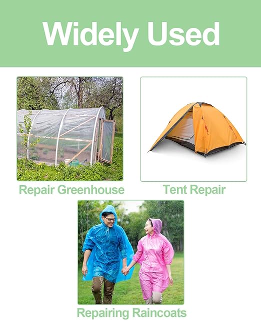 vensovo Greenhouse Covering Plastic Repair Tape - Heavy Duty Garden Green House Sheeting, Plastic Polyethylene Film Repair Tape (6"×164')