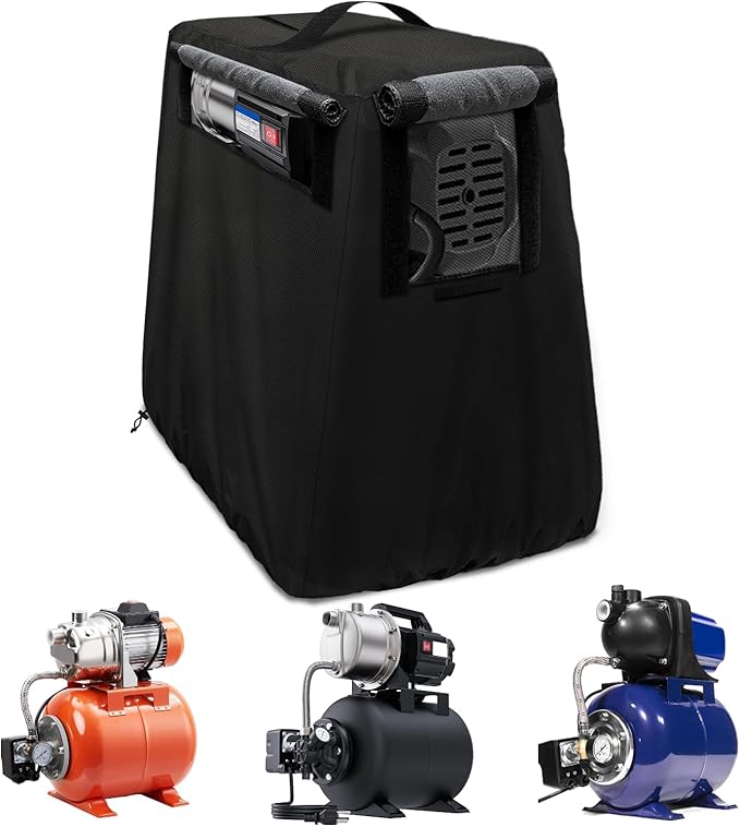 Rileytee Shallow Well Pump Cover for Automatic Water Booster Jet Pump,Outdoor 600D Heavy Duty Waterproof Anti-UV Shallow Jet Water Well Pump Cover