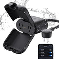 ELEGRP PQR22 Outdoor Smart Dimmer Plug Waterproof IP66, Smart WiFi Plug with 2 Individually Sockets, Compatible with Alexa & Google Assistant, Outdoor Dimmer for String Lights, UL Listed, 1 Pack