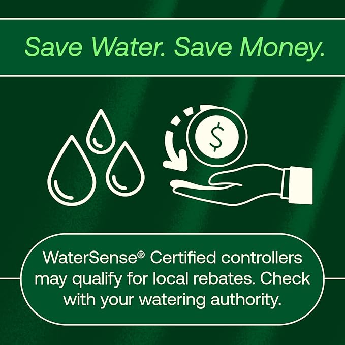 Rain Bird TRU8IW Timer and Smart WiFi Module Bundle, Program-Based Indoor Irrigation Sprinkler Controller/Timer, 8-Zone/Station