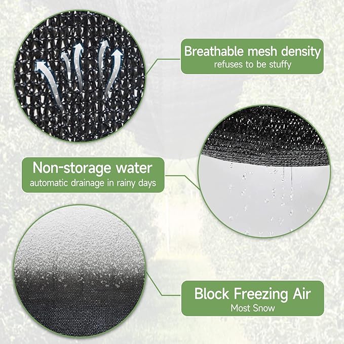 FOTMISHU 75%-80% Shade Cloth 6.5ftx13ft Heavy Duty Anti-Aging Sun Mesh UV Resistant Net, Sunblock Garden Shade Mesh Tarp for Plant Cover, Barn or Kennel, Flowers, Plants, Used for 3 Years or Even Long