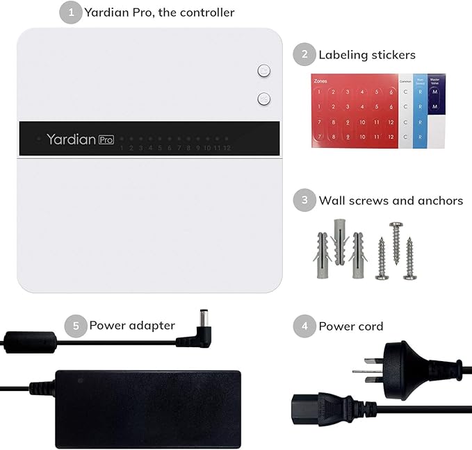 Yardian Pro Smart Sprinkler Controller (8-Zone) – Easy DIY Install, Apple HomeKit, Ethernet & Wi-Fi, Manual Buttons, Weather-Based Scheduling