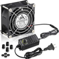 GDSTIME 80mm x 38mm Small Computer Fan with AC Plug, 120V 110V AC Powered Variable Speed Controller for DIY Cooling Ventilation Exhaust Projects