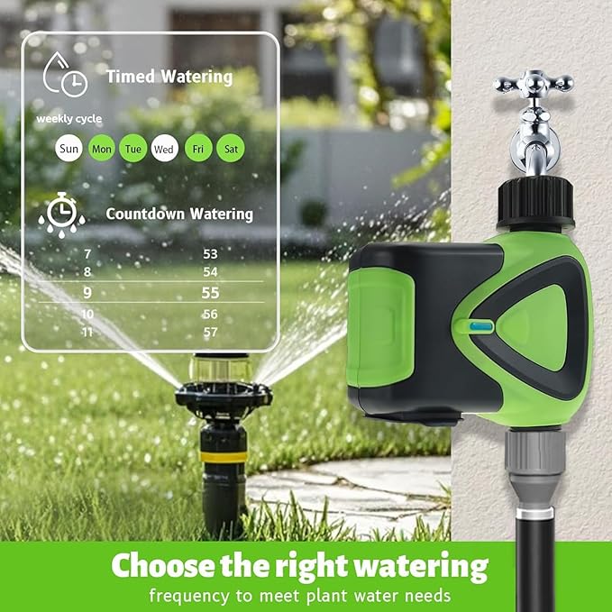 Smart WiFi Water Timer：WiFi Sprinkler Valve Timer for Garden Hose APP & Remote Control Alexa & Google Voice Compatible, Rain Delay and Manual Mode for Yard Lawn Watering