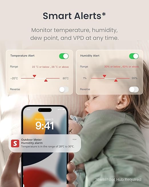 Bluetooth Hygrometer Thermometer, IP65 Indoor Outdoor Humidity Sensor with Remote App Control, Room Temperature Monitor with 394ft Bluetooth Range (Outdoor Meter*2)