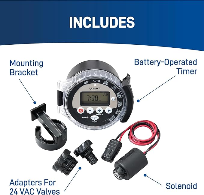 2-Pack Orbit 57865 Battery-Operated Sprinkler Timer, Black