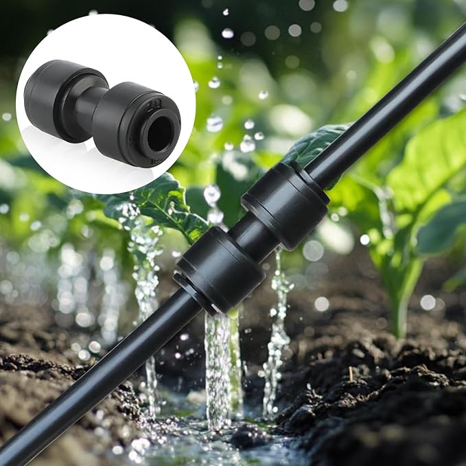 Kalolary 30Pack Quick Connect 1/4" Drip Irrigation Coupling Fittings, Universal Barbed Coupling Connector for 1/4" Irrigation Tubing Leak Free Fittings for Sprinkler Garden Lawn Irrigation System