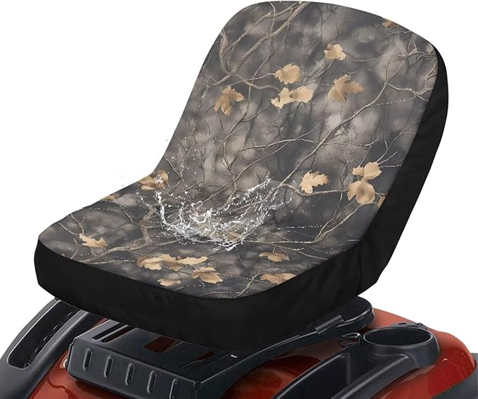 Riding Lawn Mower Cushioned Seat Cover Replacement,Hunting Weatherproof Lawn Equipment Seat Cover with Convenient Pockets