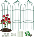 3 Pack Metal Plant Cage Support, 47" H Peony Support Tomato Cage Garden Rose Obelisk Trellis Supports Tower for Clematis Vine Jasmine Supports Outdoor Indoor
