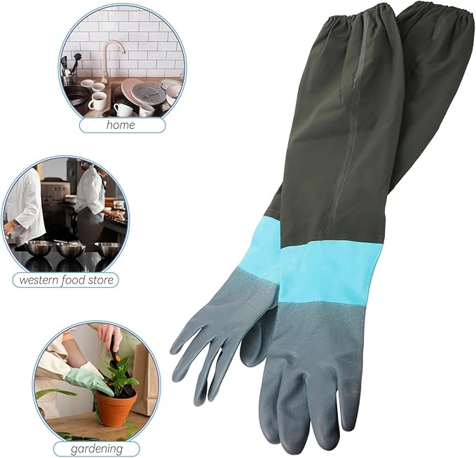 Ipetboom Extended Length Waterproof Puncture-resistant Work Gloves 70cm, Heavy Duty Protective Gloves for Outdoor Construction and Warehouse Use