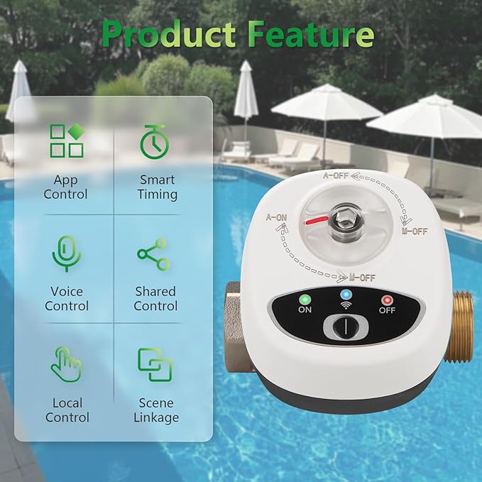 Wengart Smart Valve,USB5VDC,3/4‘’ eWeLink App,2.4GHZ,Control the Opening and Closing of Water Valves and Electric Gas Valves,Compatible with Alexa and Google Assistant