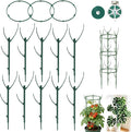 10Pack Stackable Plant Support, 2 in 1 Monstable Plant Stakes & Tomato Cage Kits for Indoor Outdoor Climibing Plants, Durable Alternative to Moss Pole Sticks Trellis for Houseplants Potted