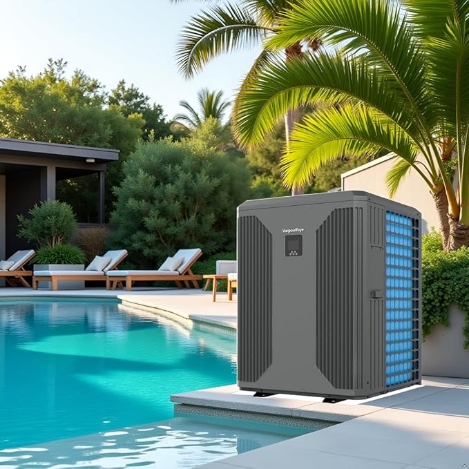 140000 BTU Inverter Swimming Pool Heat Pump for Inground Pools Electric Above Ground Pool Heater Up to 42000 Gallon WiFi Control 220v