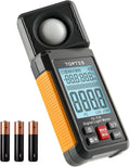 TopTes TS-710 Light Meter, Lux/Foot Candles Meter with 180º Rotating Sensor, 0.1~200,000 Lux Range, Large Backlit Display, Light Meter for Plants, Car Headlights, Home & Office LEDs (Includes Battery)