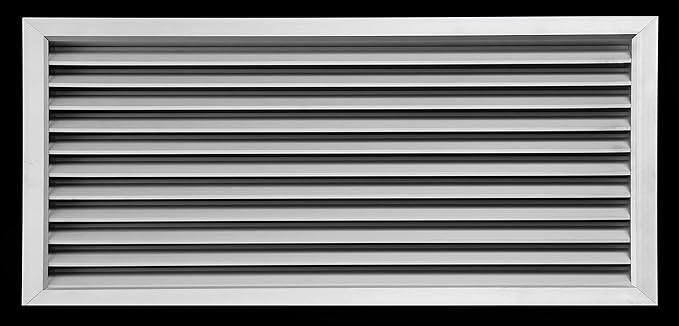 24"w X 12"h Aluminum Privacy Door HVAC Air Grille -"V" Shaped Louvers Ensure 100% View Block - Supply or Return [Outer Dimensions: 25"w X 13"h]