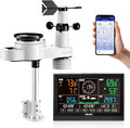 VEVOR 5-in-1 Wi-Fi Weather Station, 7.5-Inch VA Display, Wireless Solar Powered Outdoor Sensor, Rain Gauge, Indoor Outdoor for Weather Forecast, Wind Speed Direction, Temperature, Humidity, Rainfall