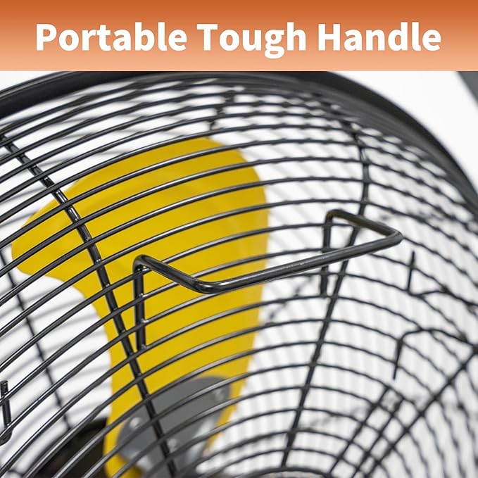HiCFM 2pcs 14" Outdoor Wall Mount Fan, 2600 CFM 3-Speed High Velocity Weatherproof Wall-Mounted Fans with IP44 Motor and Manual GFCI Plug for Patios, Greenhouse, and Gazebo - UL Listed