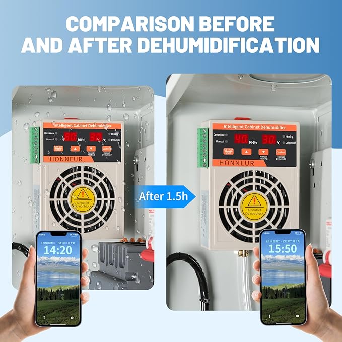 Fully automatic mini dehumidifier and constant humidity device 60W - suitable for distribution cabinets, planting tents, etc. (DC110~220V) (DC24~36V) (AC/DC110~220V)
