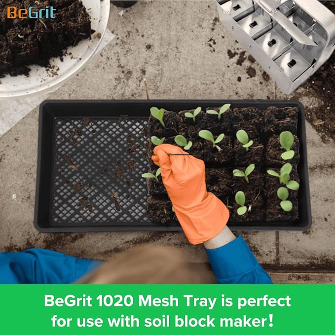 BeGrit 1020 Mesh Trays 1020 Trays with Holes Mesh Bottom Tray for Microgreen Seed Starting Germination Propagator Tray 10'' x 21'' 6-Pack