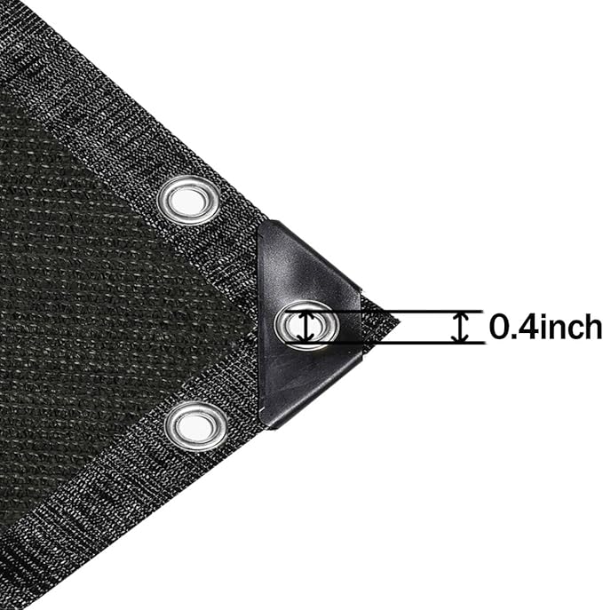 90% Black Shade Cloth 6ft x 20ft Heavy Duty Outdoor Mesh Tarp with Grommets，Sun Shade Canopy for Patio，Garden，Greenhouse，Chicken Coops，Plants Vegetables，Swimming Pool