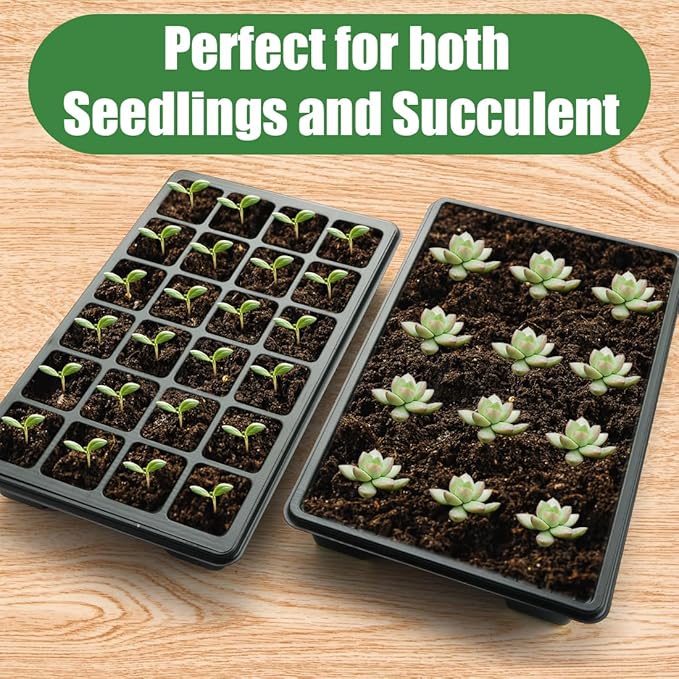 24XL Cell Seed Starter Tray with Dome, 5-Pack 2" Plug Seedling Trays (Total 120 Cells), Plant Germination Tray with Humidity Vented Lid and Base, Mini Propagator Plant Greenhouse for Seed Growing