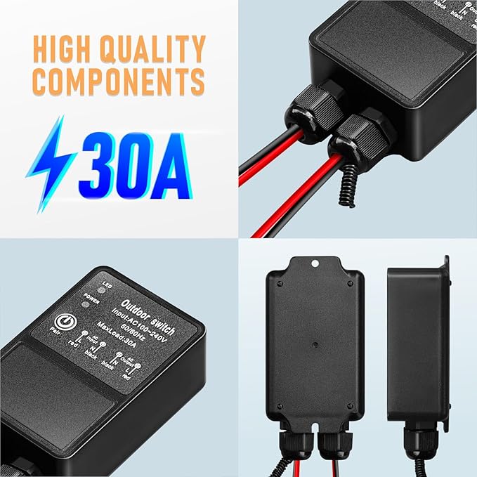 DieseRC Waterproof Wireless Remote Control DC 8V-80V 30A Radio Control Switch Outdoor Remote Switch for Wet Location Outdoor Yard Light Water Pump Farm Irrigation Roof Garden Fan Lamp Garage Warehouse
