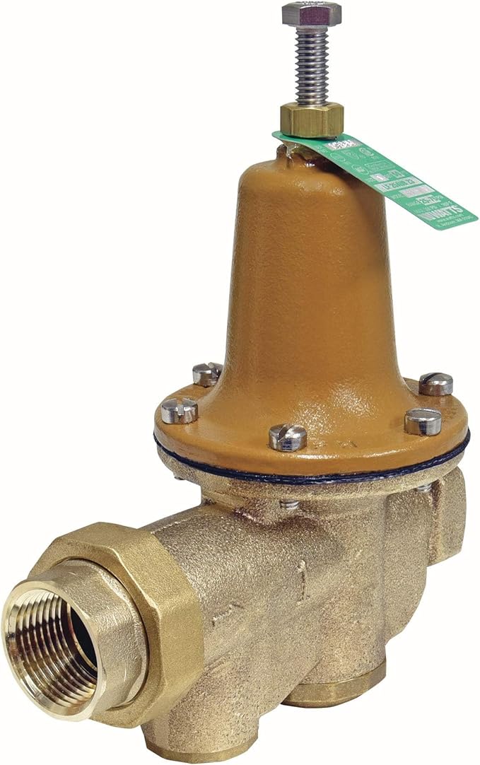 Watts LF25AUB-Z3 Series 1" Lead-Free Cast Copper Silicon Alloy Water Pressure Reducing Valve, NPT Female Union x NPT Female Outlet, Polymer Seat, Adjustable Pressure 25 to 75 psi, Maximum 300 psi