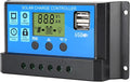 30A Solar Charge Controller, 12V/24V Dual USB Solar Panel Battery Intelligent Regulator with LCD Display, PWM Auto Parameter Adjustable, Timer Setting, Multiple Load Control Modes