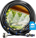 Mellbree Misters for Outside Patio 45FT/14M, Pre-Assembled Misting Cooling System with 12 Brass Nozzles & 3/4" Adapter, Outdoor Mister for Patio, Garden, Greenhouse, Pavilion, Dog House, Chicken Coop