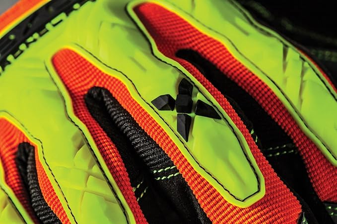 Ironclad EXO Motor Impact Glove; Work Gloves, TPR Impact Protection, (1 Pair), EXO2-HZI-02-S, Hi-viz Yellow & Orange